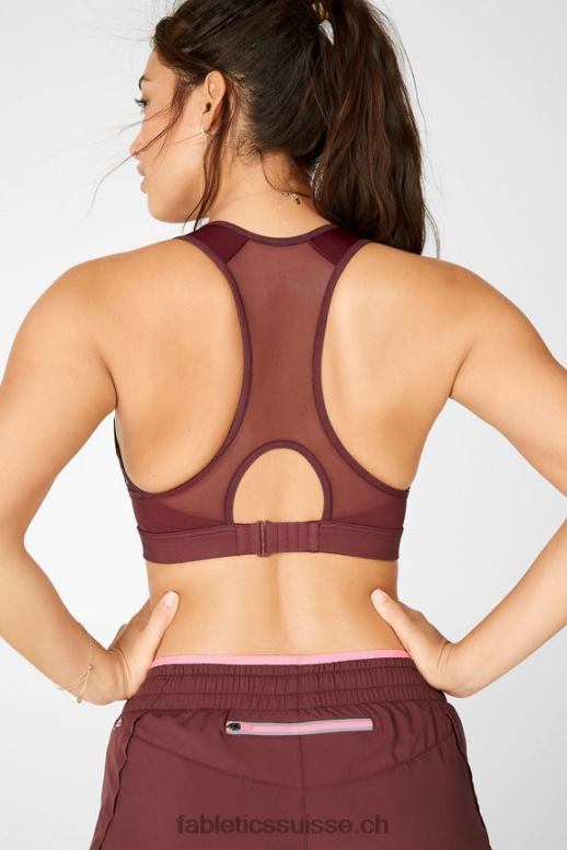 femmes soutien-gorge de sport à impact élevé avec fermeture éclair sur le devant B0B6R1448 rouiller Fabletics