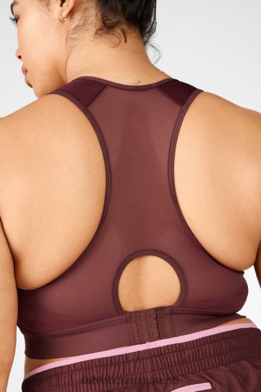 femmes soutien-gorge de sport à impact élevé avec fermeture éclair sur le devant B0B6R1449 rouiller Fabletics