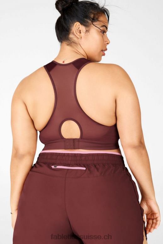 femmes soutien-gorge de sport à impact élevé avec fermeture éclair sur le devant B0B6R1449 rouiller Fabletics