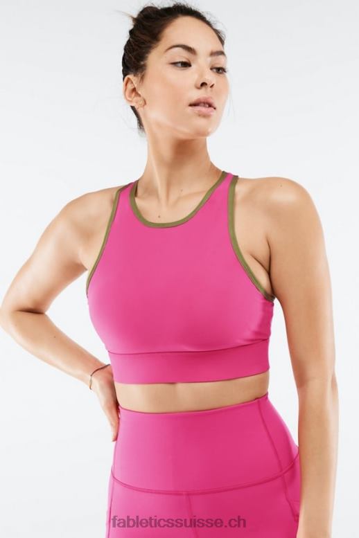 femmes soutien-gorge de sport à impact élevé siena B0B6R1429 punch rose/olive fanée Fabletics