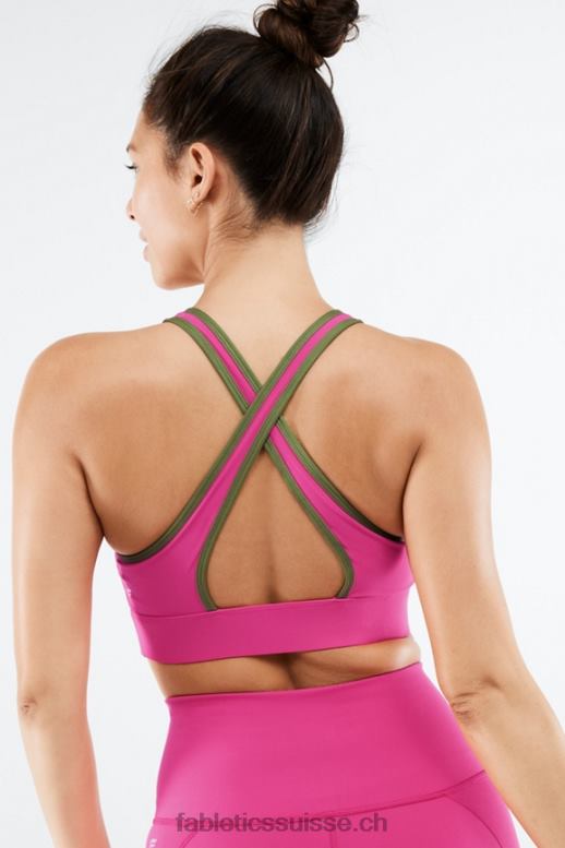 femmes soutien-gorge de sport à impact élevé siena B0B6R1429 punch rose/olive fanée Fabletics