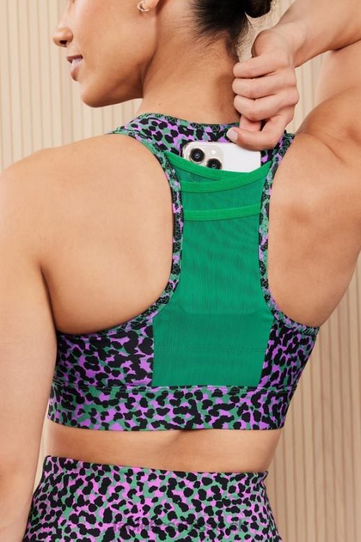 femmes soutien-gorge de sport à impact élevé trinity 95 B0B6R1366 spots de safari vert herbe Fabletics