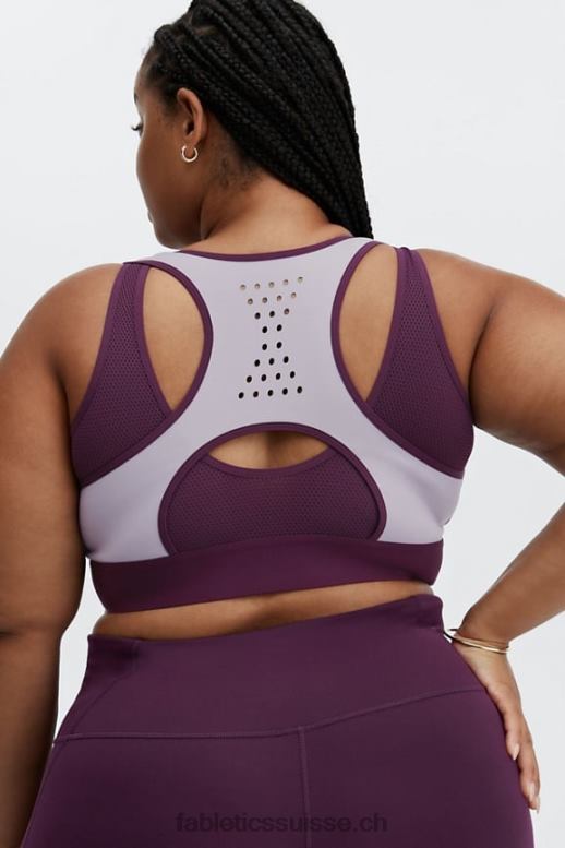 femmes soutien-gorge de sport zippé à l\'avant elsie B0B6R1423 violet gris/aubergine foncée Fabletics