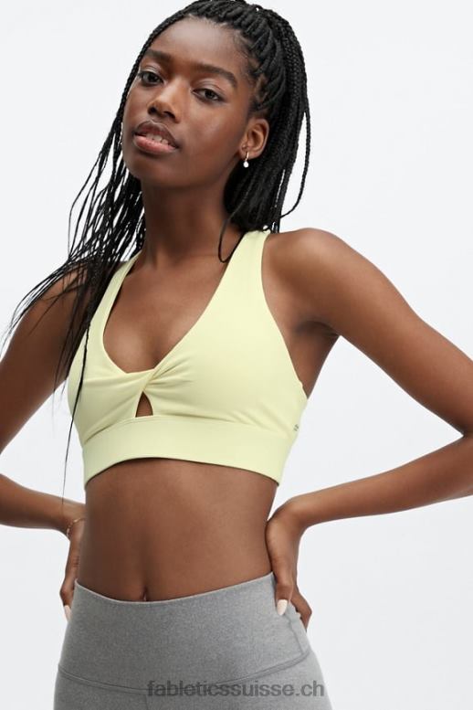 femmes brassière de sport à devant torsadé oasis B0B6R1732 poire claire Fabletics