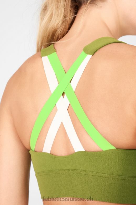 femmes brassière de sport freya en maille sculpturale B0B6R1898 basilic/agrumes verts/nuage rose Fabletics