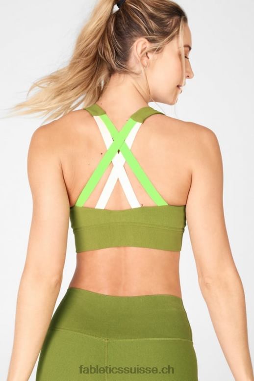 femmes brassière de sport freya en maille sculpturale B0B6R1898 basilic/agrumes verts/nuage rose Fabletics