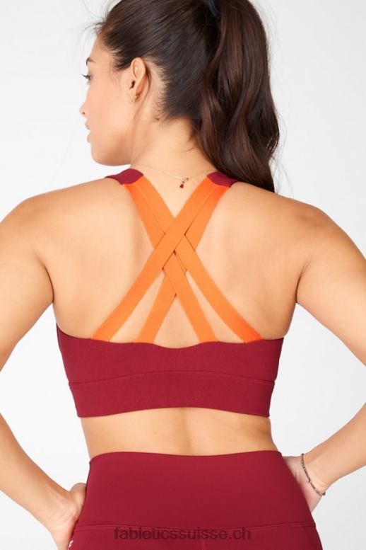 femmes brassière de sport freya en maille sculpturale B0B6R1899 brique/mandarine Fabletics