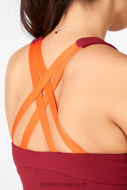 femmes brassière de sport freya en maille sculpturale B0B6R1899 brique/mandarine Fabletics