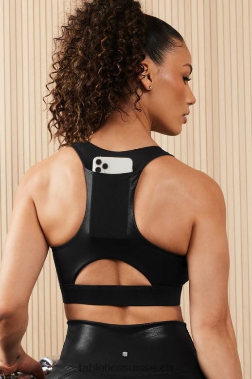 femmes brassière de sport midi à impact moyen on-the-go 127 B0B6R1820 feuille de brouillard noir Fabletics