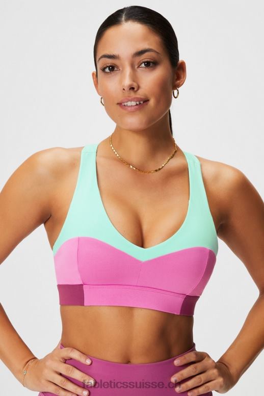 femmes brassière de sport midi à impact moyen on-the-go 127 B0B6R1824 baie brumeuse/pop rose/joues roses Fabletics