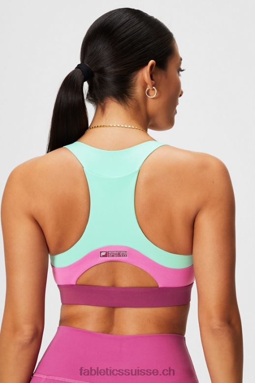 femmes brassière de sport midi à impact moyen on-the-go 127 B0B6R1824 baie brumeuse/pop rose/joues roses Fabletics