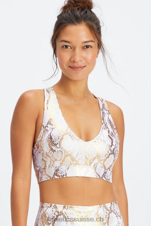 femmes brassière de sport midi à impact moyen on-the-go 128 B0B6R1827 serpent en feuille de cuivre Fabletics