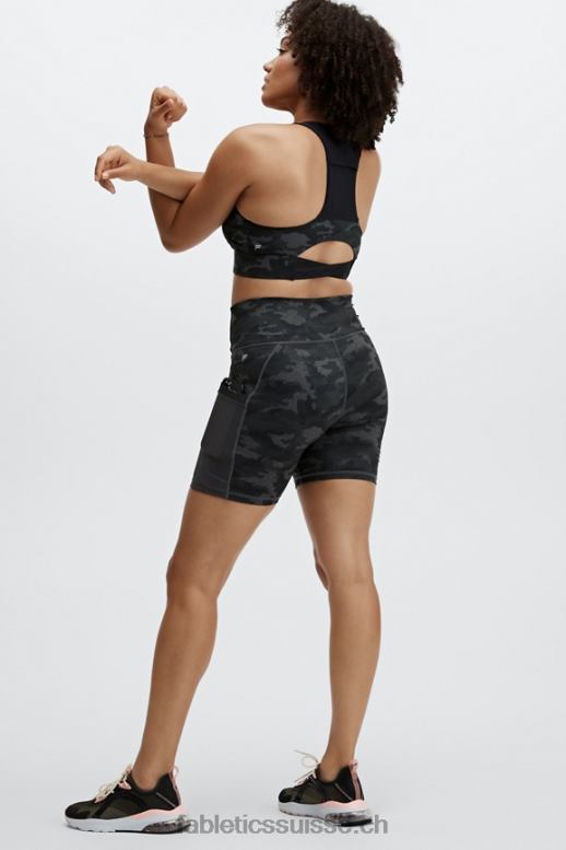 femmes brassière de sport midi à impact moyen on-the-go 130 B0B6R1835 camouflage anthracite/logo noir Fabletics
