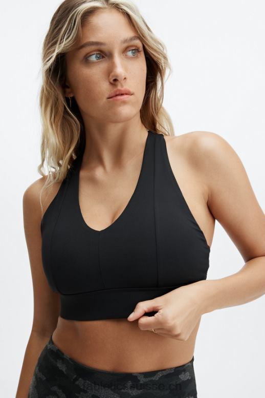 femmes brassière de sport midi à impact moyen on-the-go 130 B0B6R1836 logo noir Fabletics