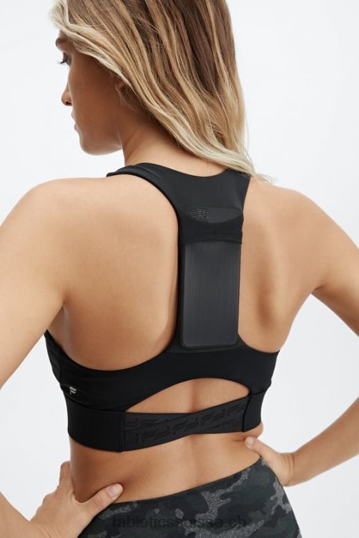 femmes brassière de sport midi à impact moyen on-the-go 130 B0B6R1836 logo noir Fabletics