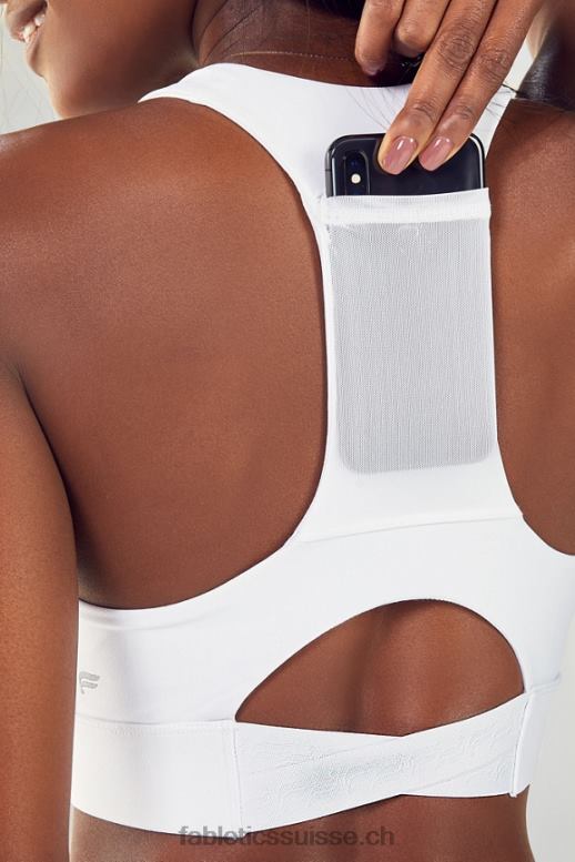 femmes brassière de sport midi à impact moyen on-the-go 130 B0B6R1838 logo blanc/blanc Fabletics