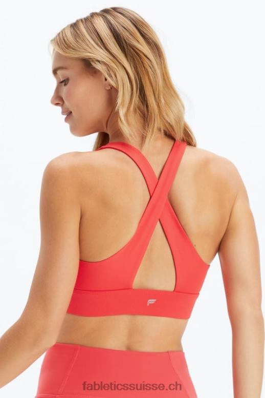 femmes brassière de sport twist oasis 107 B0B6R1710 rouge fraise Fabletics