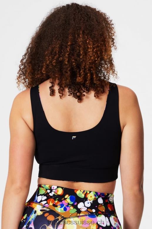 femmes soutien-gorge de sport harlyn midi à impact moyen B0B6R1849 noir kaléidoscopique/noir Fabletics