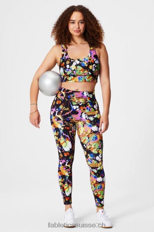 femmes soutien-gorge de sport harlyn midi à impact moyen B0B6R1849 noir kaléidoscopique/noir Fabletics