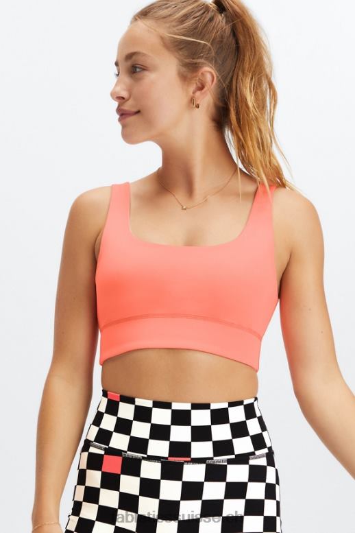 femmes soutien-gorge de sport harlyn midi à impact moyen B0B6R1854 flamme orange/soie Fabletics