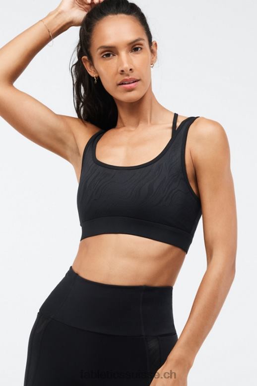 femmes soutien-gorge de sport à impact moyen Kira B0B6R1896 noir Fabletics