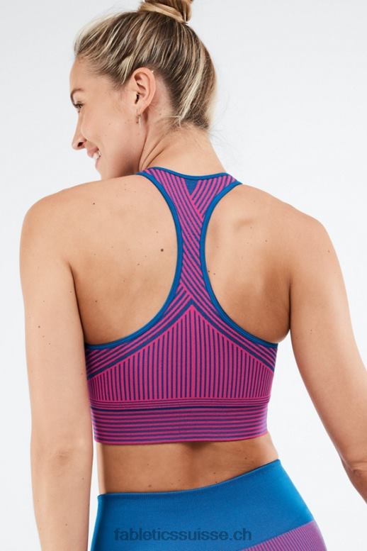 femmes soutien-gorge de sport à impact moyen allyson B0B6R1930 bleu électrique/rose vif Fabletics