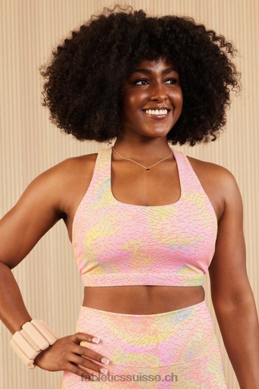 femmes soutien-gorge de sport à impact moyen boost 118 B0B6R1773 léopard corail/crème au beurre rose/citron vert Fabletics