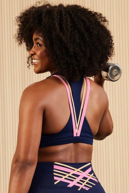 femmes soutien-gorge de sport à impact moyen boost 118 B0B6R1775 bleu marine foncé/multicolore Fabletics