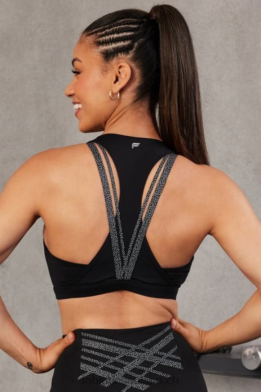 femmes soutien-gorge de sport à impact moyen boost 119 B0B6R1776 noir/micro point Fabletics