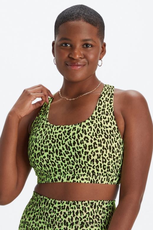 femmes soutien-gorge de sport à impact moyen boost 119 B0B6R1778 surligneur guépard ondulé/zèbre marbré Fabletics