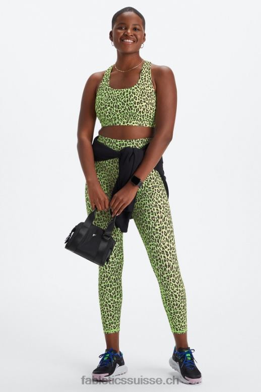 femmes soutien-gorge de sport à impact moyen boost 119 B0B6R1778 surligneur guépard ondulé/zèbre marbré Fabletics