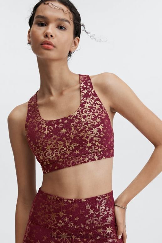femmes soutien-gorge de sport à impact moyen boost 121 B0B6R1787 porto poussière d\'étoiles/or Fabletics