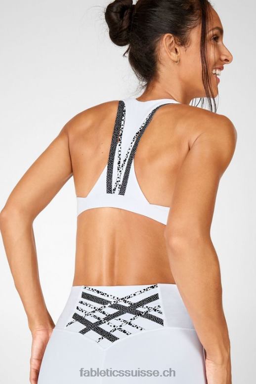 femmes soutien-gorge de sport à impact moyen boost 121 B0B6R1788 blanc/micro point/tacheté Fabletics