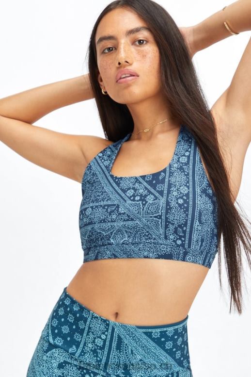 femmes soutien-gorge de sport à impact moyen boost 121 B0B6R1789 bandana nova bleu/tapioca Fabletics