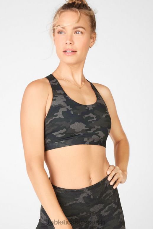 femmes soutien-gorge de sport à impact moyen boost 126 B0B6R1813 camouflage anthracite/feuille Fabletics