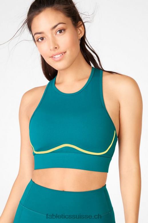 femmes soutien-gorge de sport à impact moyen à dos croisé blare B0B6R1886 fjord/limonade Fabletics