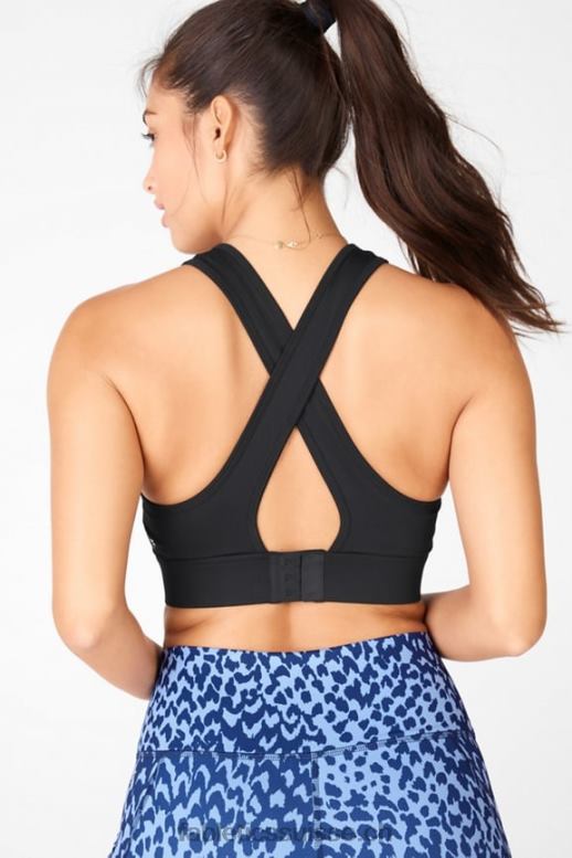 femmes soutien-gorge de sport à impact moyen à dos croisé blare B0B6R1887 noir Fabletics