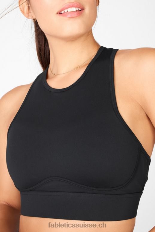 femmes soutien-gorge de sport à impact moyen à dos croisé blare B0B6R1887 noir Fabletics