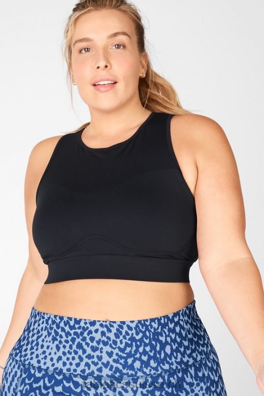 femmes soutien-gorge de sport à impact moyen à dos croisé blare B0B6R1888 noir Fabletics