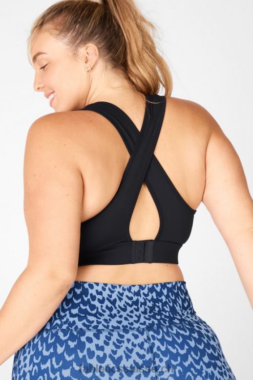 femmes soutien-gorge de sport à impact moyen à dos croisé blare B0B6R1888 noir Fabletics