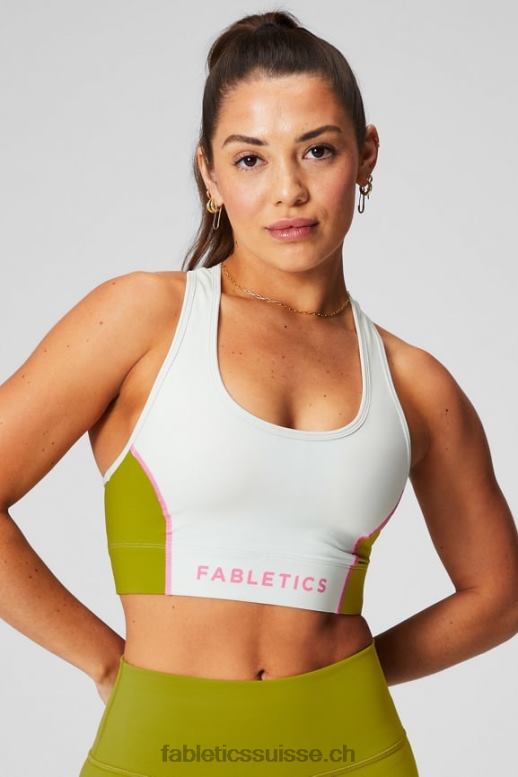 femmes soutien-gorge de sport à impact moyen en déplacement 112 B0B6R1739 gris menthe/oliveraie Fabletics