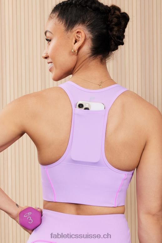 femmes soutien-gorge de sport à impact moyen en déplacement 112 B0B6R1743 cosmo violet/évasion rose Fabletics