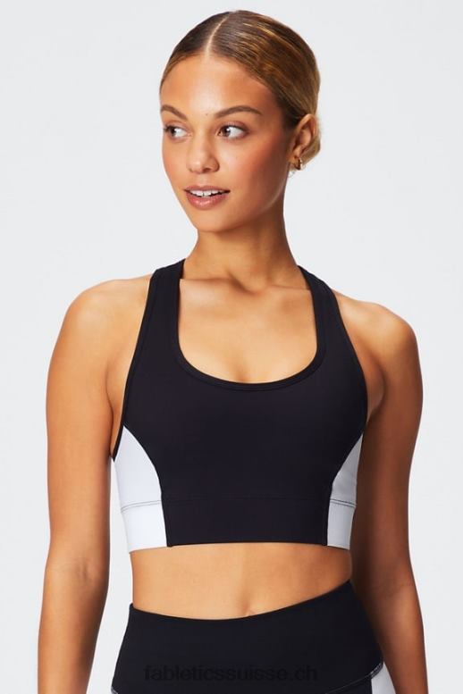 femmes soutien-gorge de sport à impact moyen en déplacement 113 B0B6R1744 noir/blanc classique Fabletics