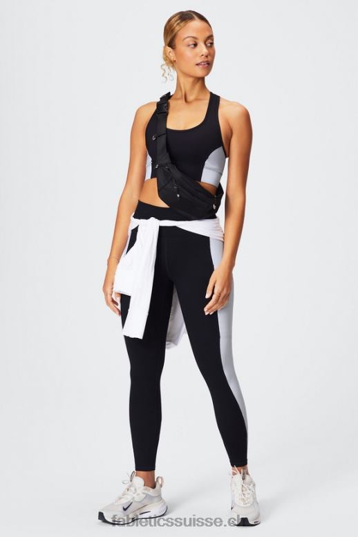 femmes soutien-gorge de sport à impact moyen en déplacement 113 B0B6R1744 noir/blanc classique Fabletics