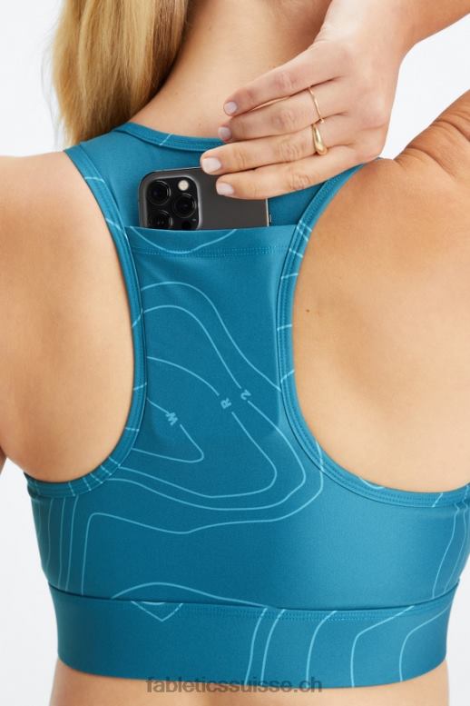 femmes soutien-gorge de sport à impact moyen en déplacement 113 B0B6R1747 hydrow bathymétrie bleu foncé Fabletics