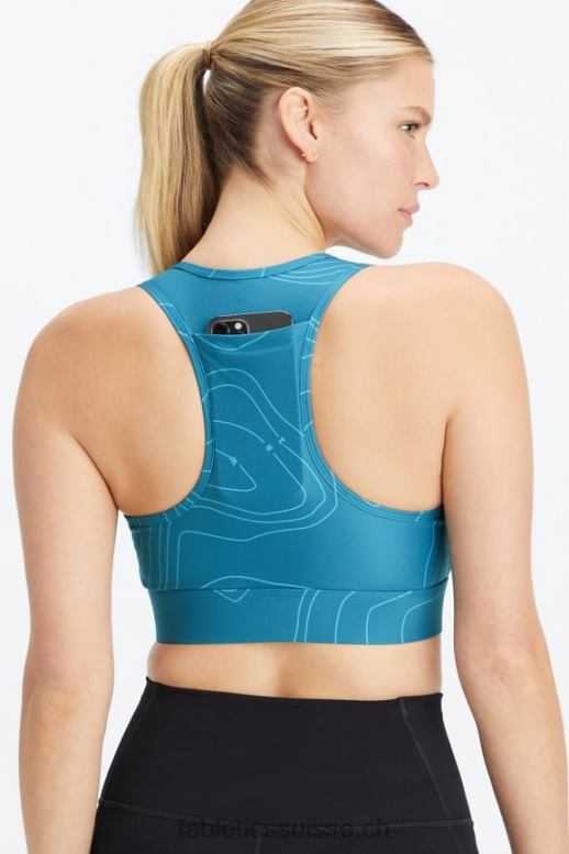 femmes soutien-gorge de sport à impact moyen en déplacement 113 B0B6R1747 hydrow bathymétrie bleu foncé Fabletics