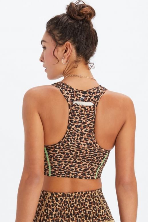 femmes soutien-gorge de sport à impact moyen en déplacement 113 B0B6R1748 guépard ondulé/surligneur Fabletics