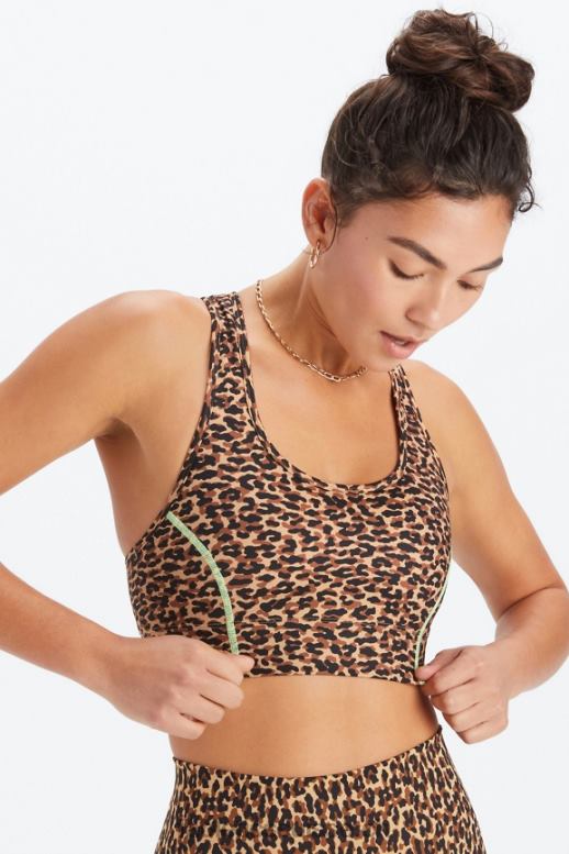 femmes soutien-gorge de sport à impact moyen en déplacement 113 B0B6R1748 guépard ondulé/surligneur Fabletics