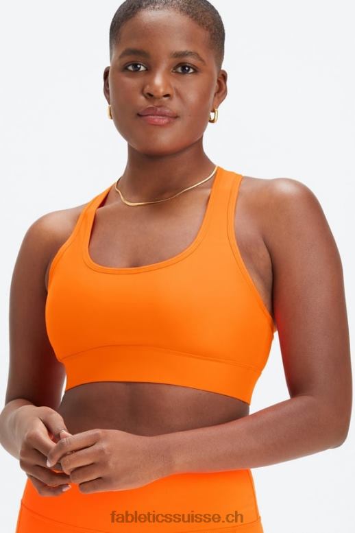 femmes soutien-gorge de sport à impact moyen en déplacement 114 B0B6R1749 orange clignotant Fabletics