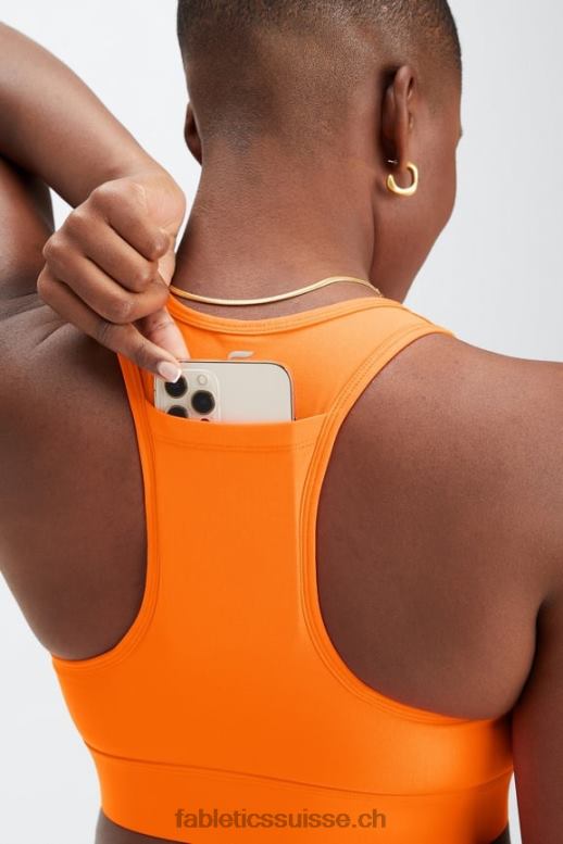 femmes soutien-gorge de sport à impact moyen en déplacement 114 B0B6R1749 orange clignotant Fabletics